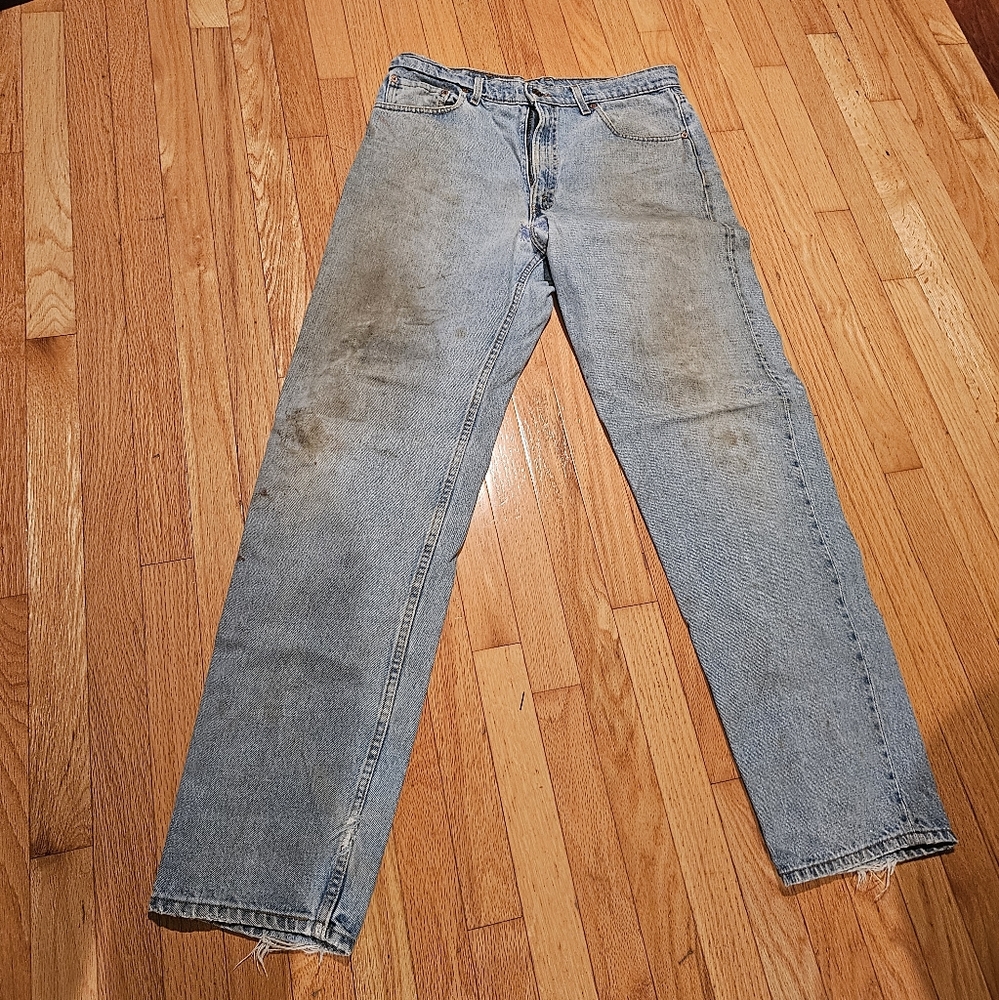 Men's Levi's Relaxed Fit Strait Leg 555 36x34 Distressed/Stained